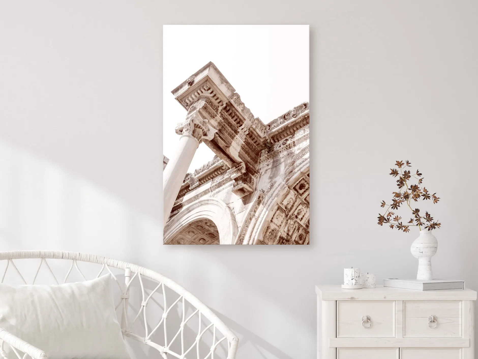 Kunstdruck auf Leinwand 'Temple of Hadrian Vertical'