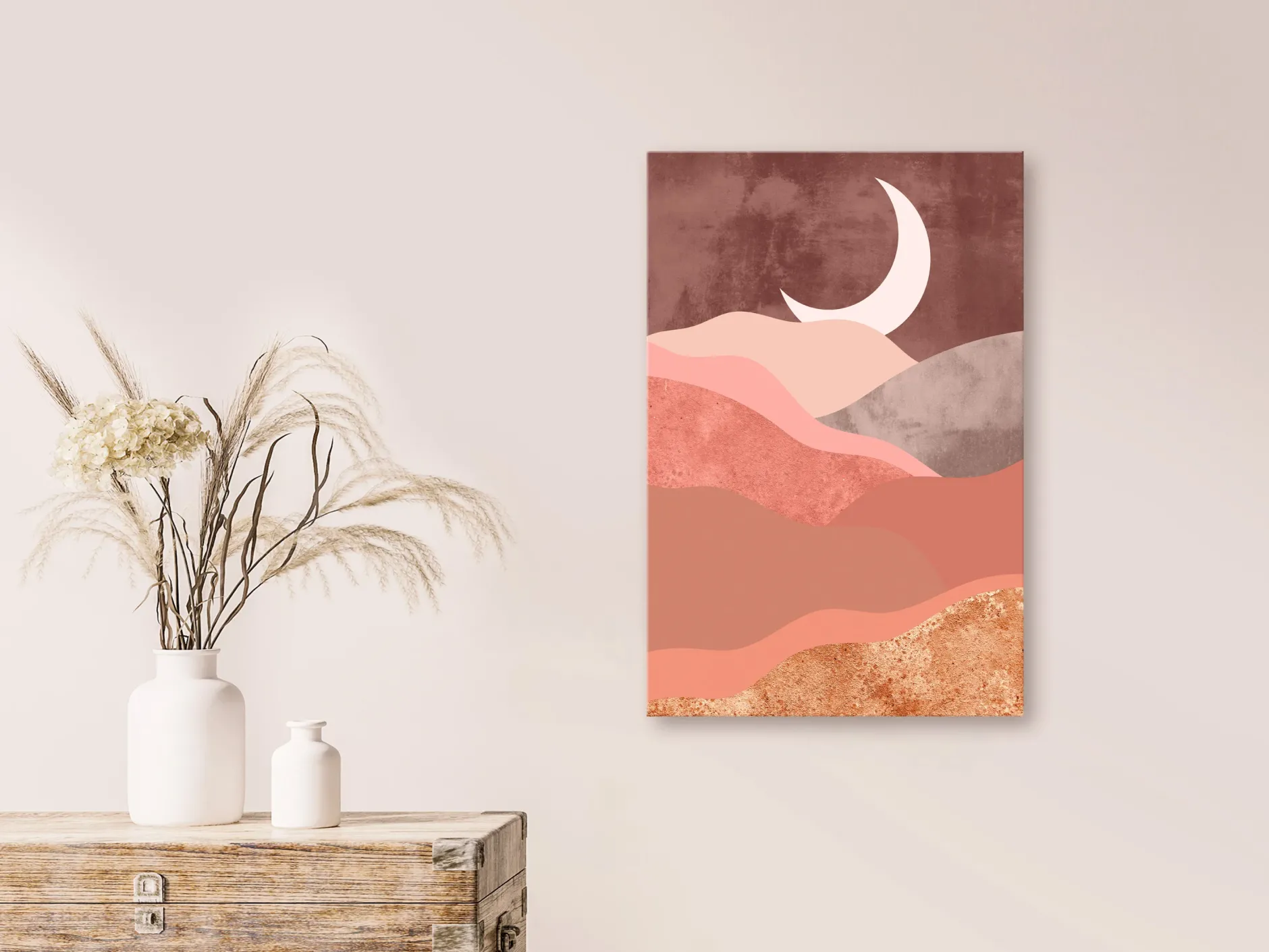 Kunstdruck auf Leinwand 'Terracotta Landscape Vertical'