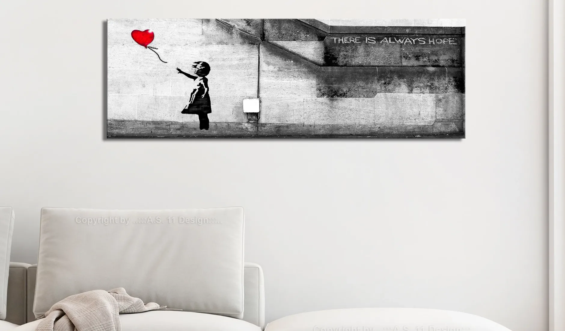 Kunstdruck auf Leinwand 'There is Always Hope Narrow Red'