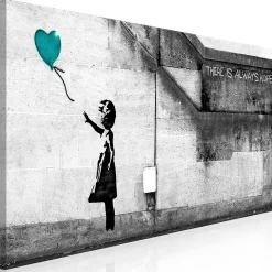 Kunstdruck auf Leinwand 'There is Always Hope Narrow Turquoise'