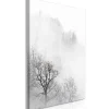 Kunstdruck auf Leinwand 'Trees In The Fog Vertical'