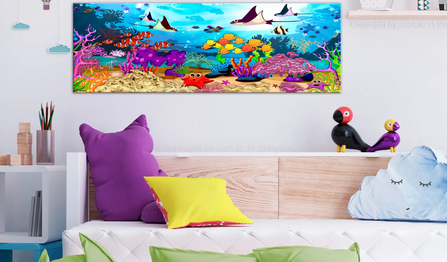 Kunstdruck auf Leinwand 'Underwater Fun Narrow'