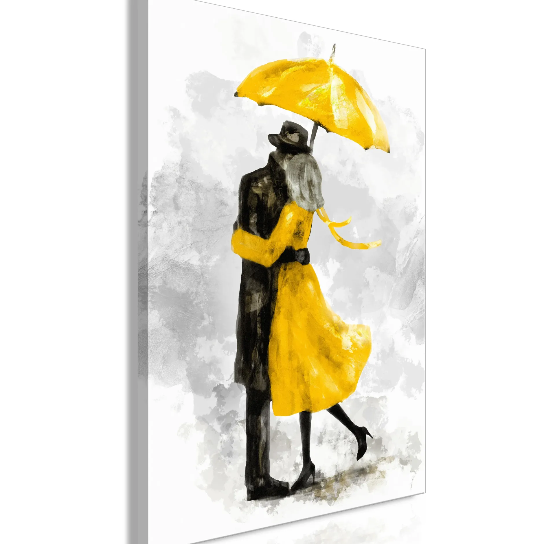 Kunstdruck auf Leinwand 'Under Yellow Umbrella Vertical'