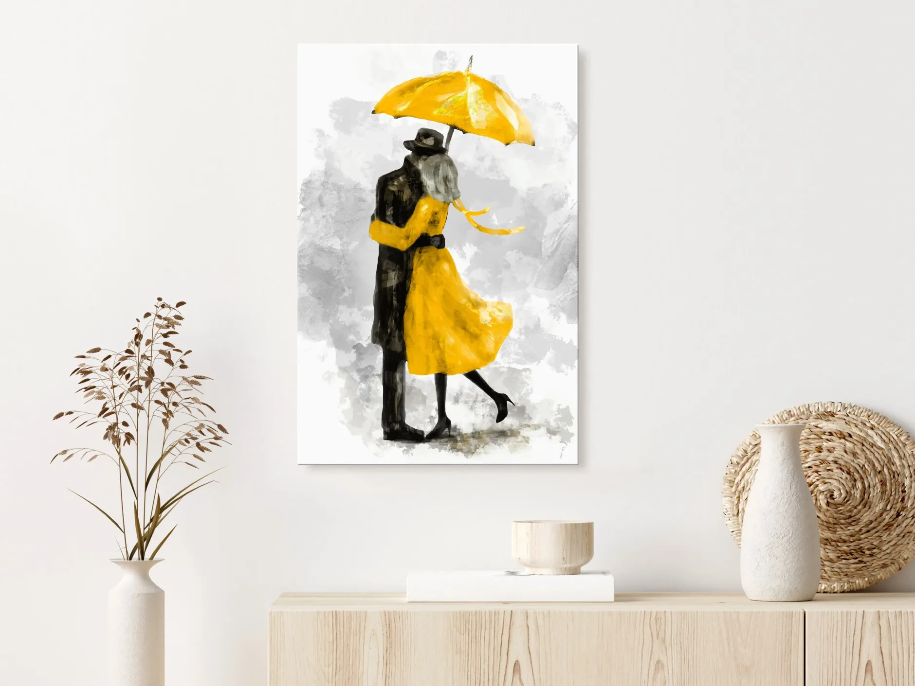Kunstdruck auf Leinwand 'Under Yellow Umbrella Vertical'