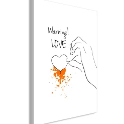 Kunstdruck auf Leinwand 'Warning! Love (1 Part) Vertical'