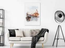 Kunstdruck auf Leinwand 'Watercolour Venice Vertical'