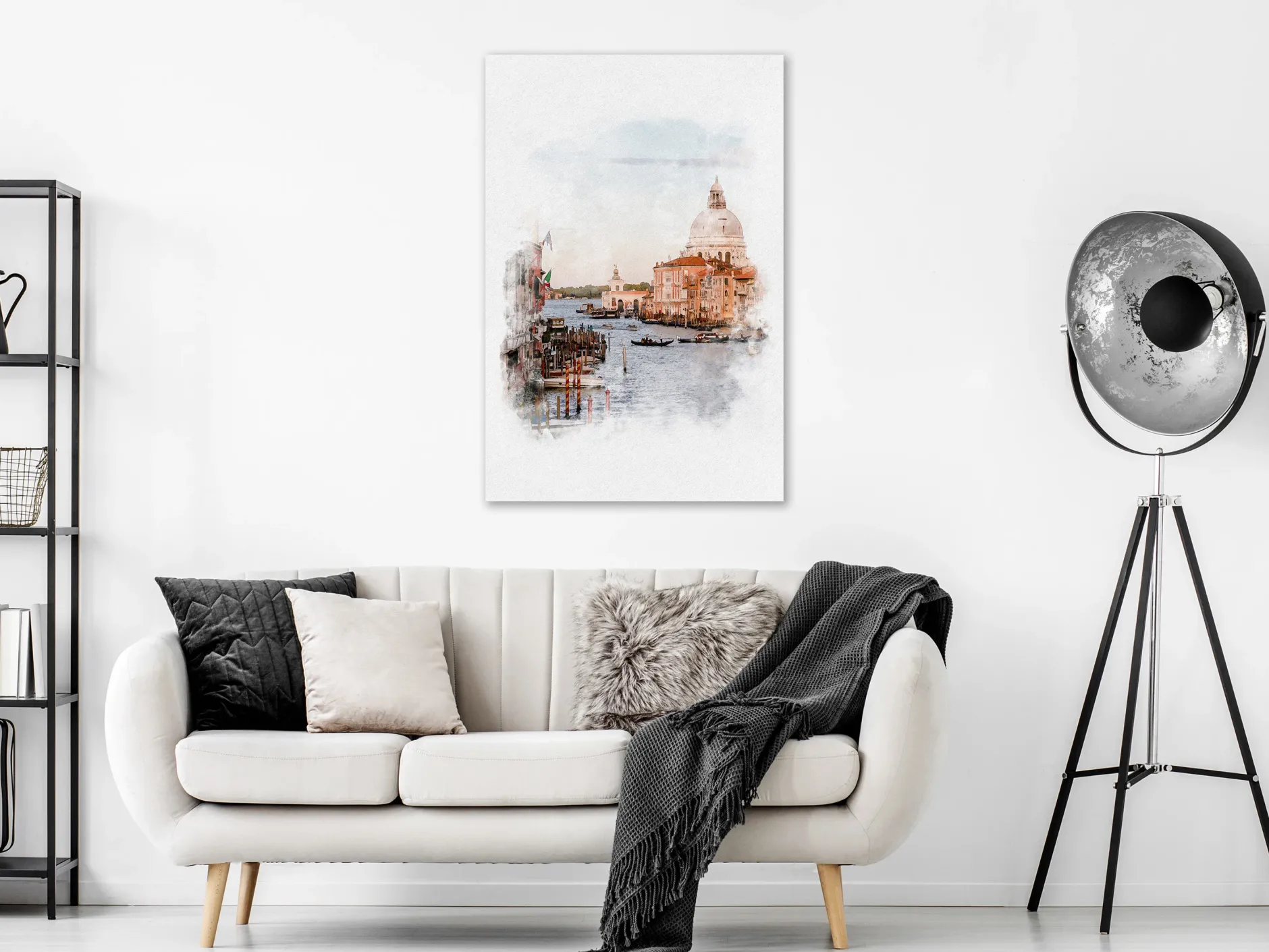 Kunstdruck auf Leinwand 'Watercolour Venice Vertical'