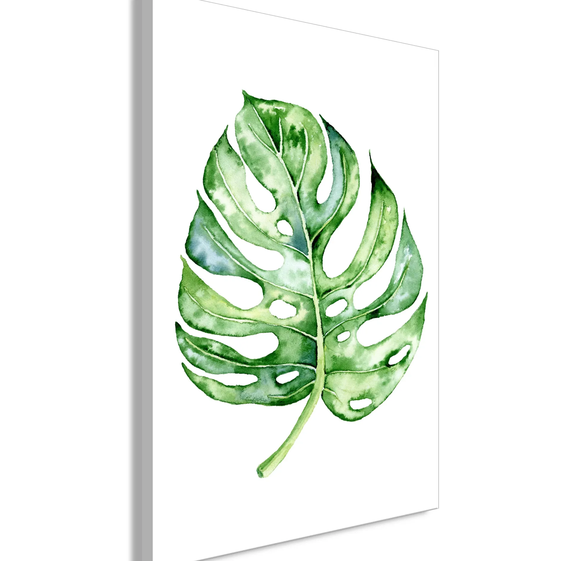 Kunstdruck auf Leinwand 'Watercolor Monstera Vertical'