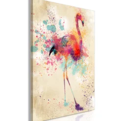 Kunstdruck auf Leinwand 'Watercolor Flamingo Vertical'