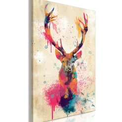 Kunstdruck auf Leinwand 'Watercolor Deer Vertical'