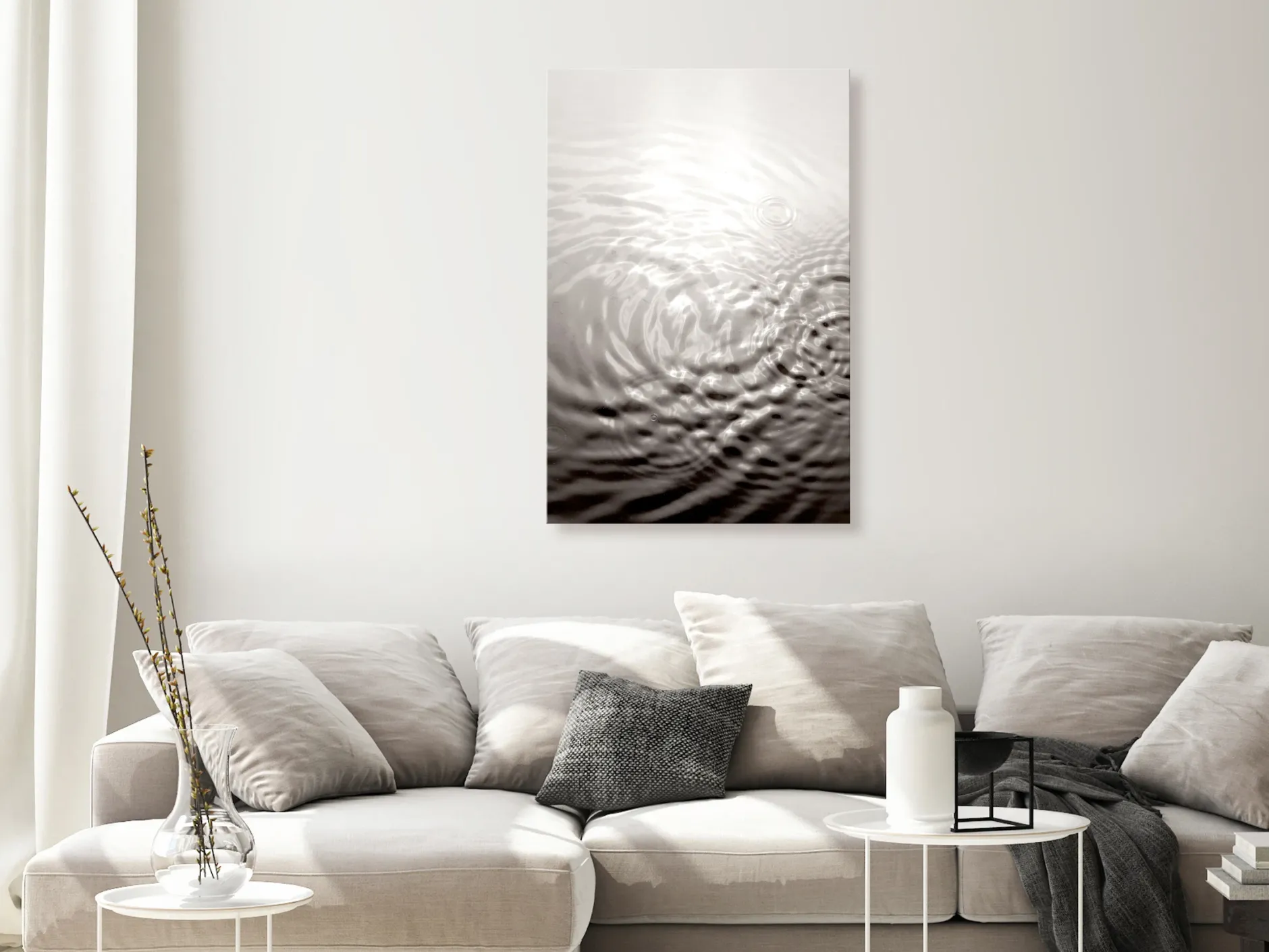 Kunstdruck auf Leinwand 'Water Surface Vertical'