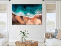 Kunstdruck auf Leinwand 'Waves in the Sand Wide'