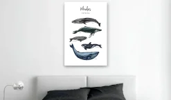Kunstdruck auf Leinwand 'Whales Vertical'