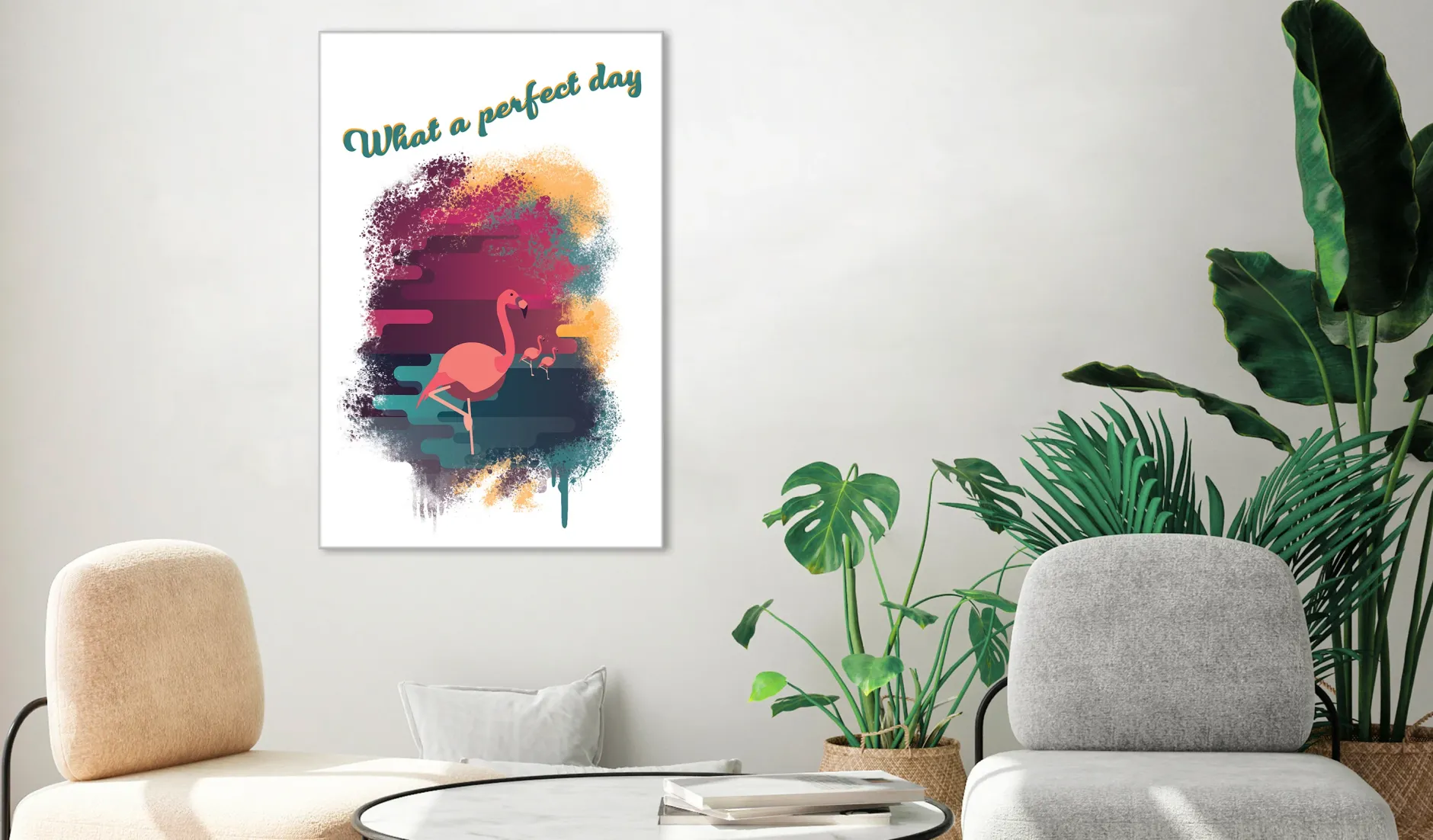 Kunstdruck auf Leinwand 'What a Perfect Day Vertical'