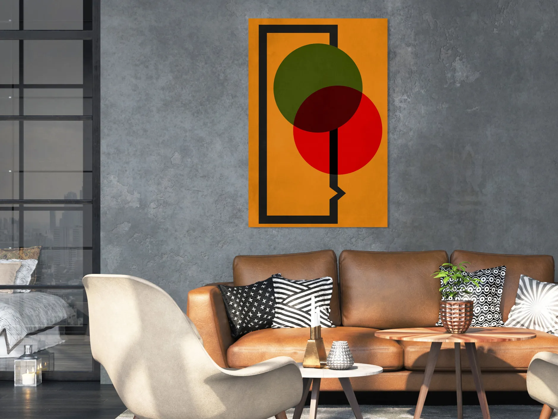 Kunstdruck auf Leinwand 'Wheel Composition Vertical'
