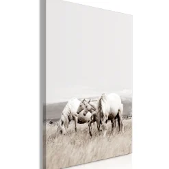 Kunstdruck auf Leinwand 'White Horses Vertical'