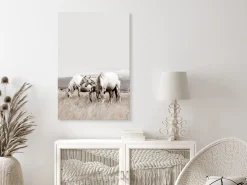 Kunstdruck auf Leinwand 'White Horses Vertical'