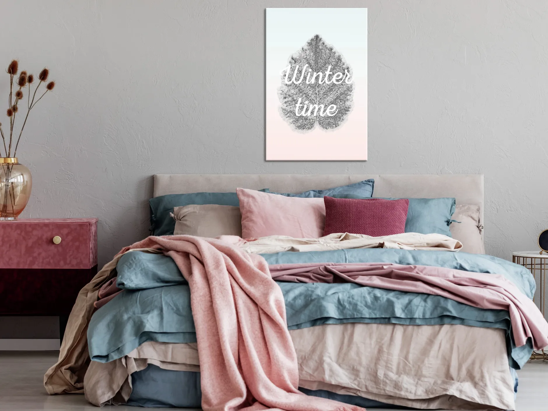 Kunstdruck auf Leinwand 'Winter Time Vertical'
