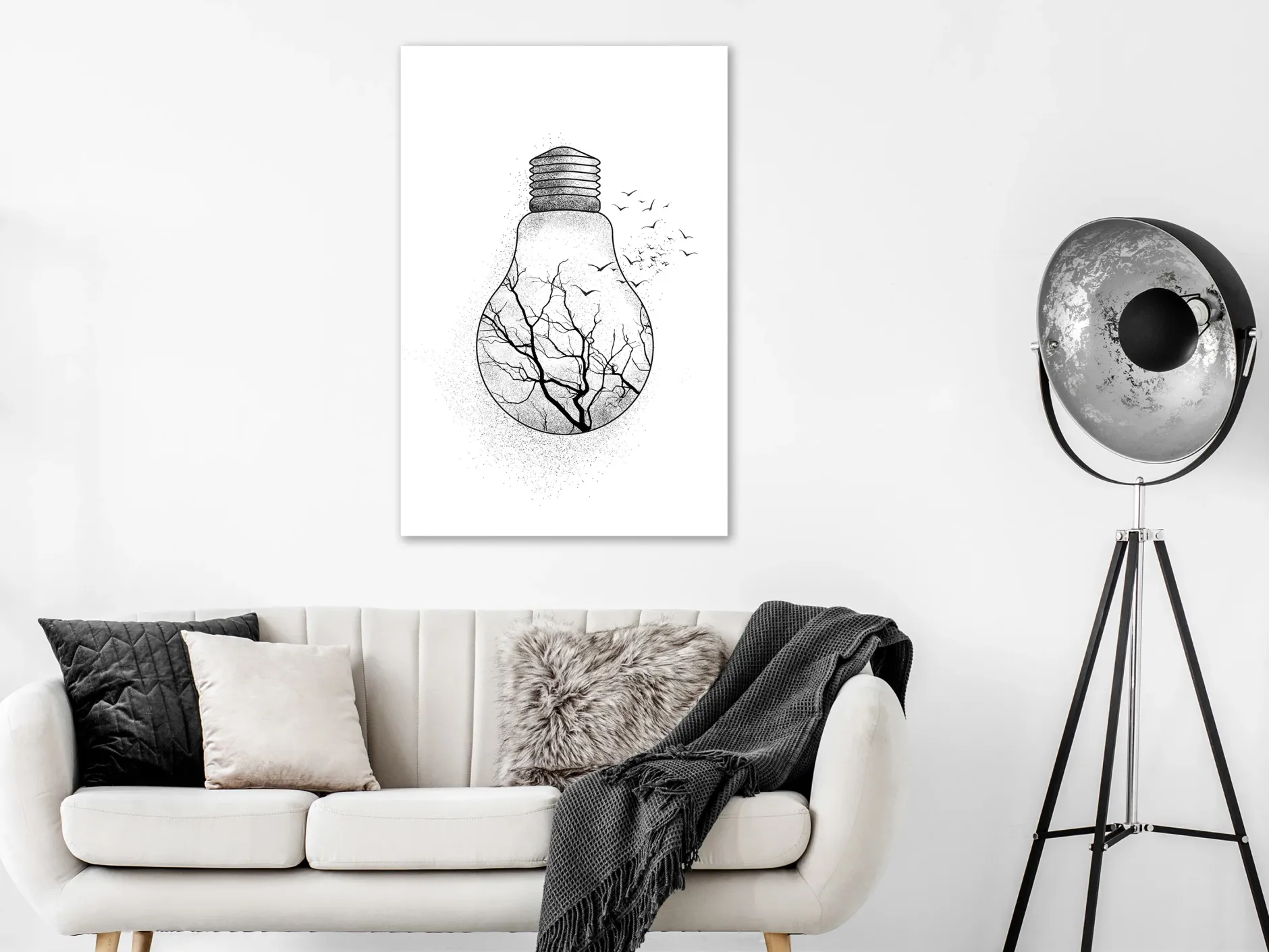 Kunstdruck auf Leinwand 'Winter Birds Vertical'