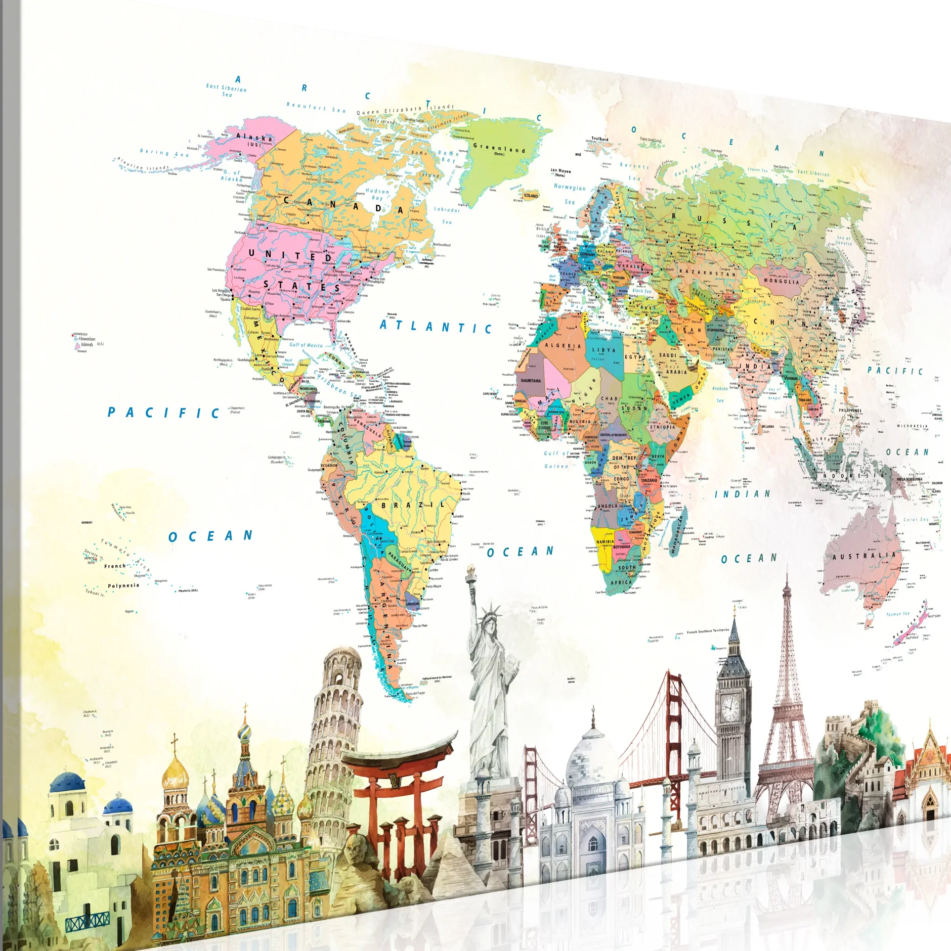 Kunstdruck auf Leinwand 'Wonders of the World Wide'