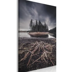 Kunstdruck auf Leinwand 'Wooded Island Vertical'