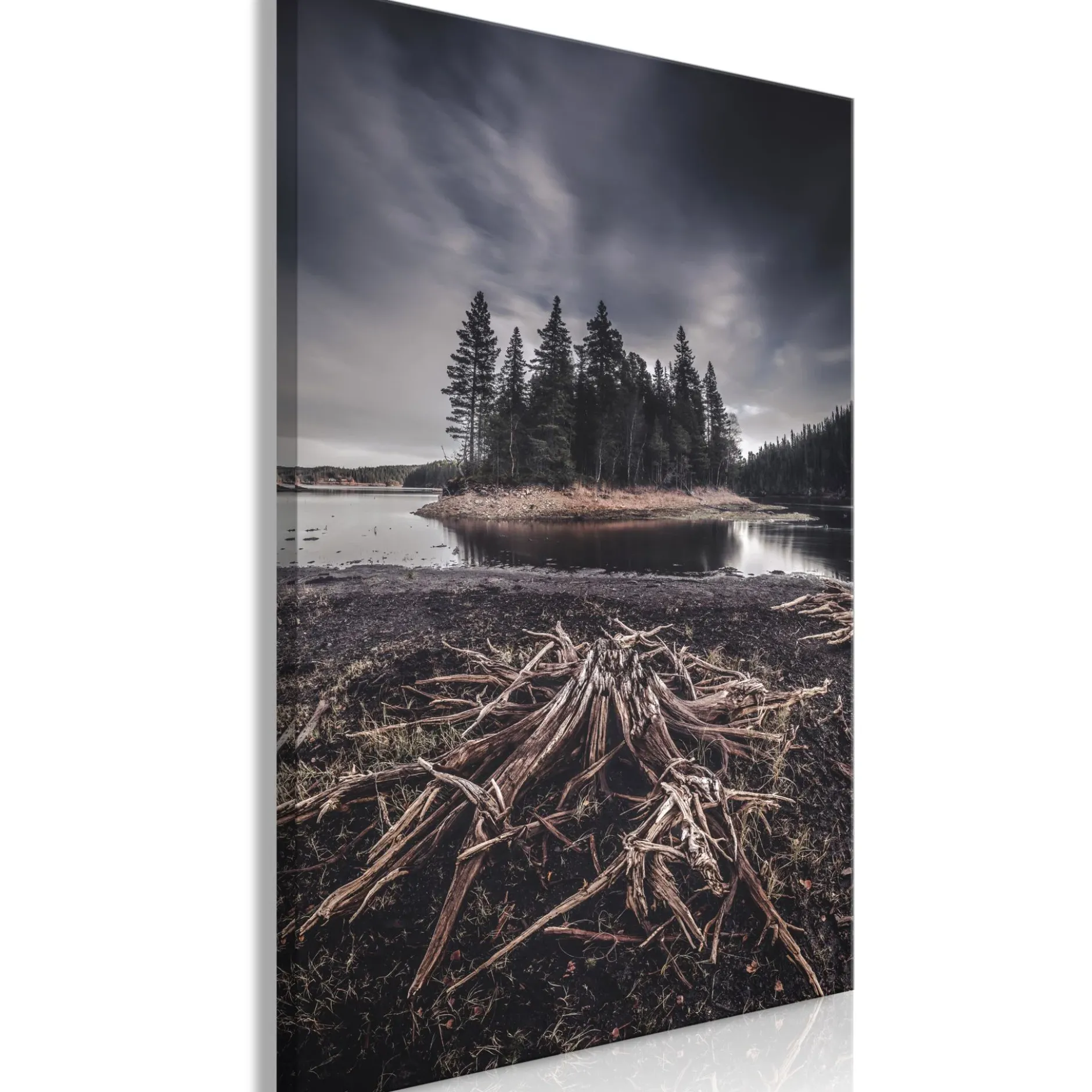 Kunstdruck auf Leinwand 'Wooded Island Vertical'