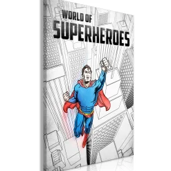 Kunstdruck auf Leinwand 'World of Superheroes Vertical'