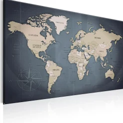 Kunstdruck auf Leinwand 'World Map: Shades of Grey'