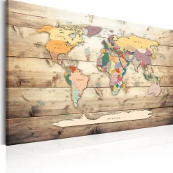 Kunstdruck auf Leinwand 'World Map: Colourful Continents'