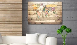 Kunstdruck auf Leinwand 'World Map: Colourful Continents'