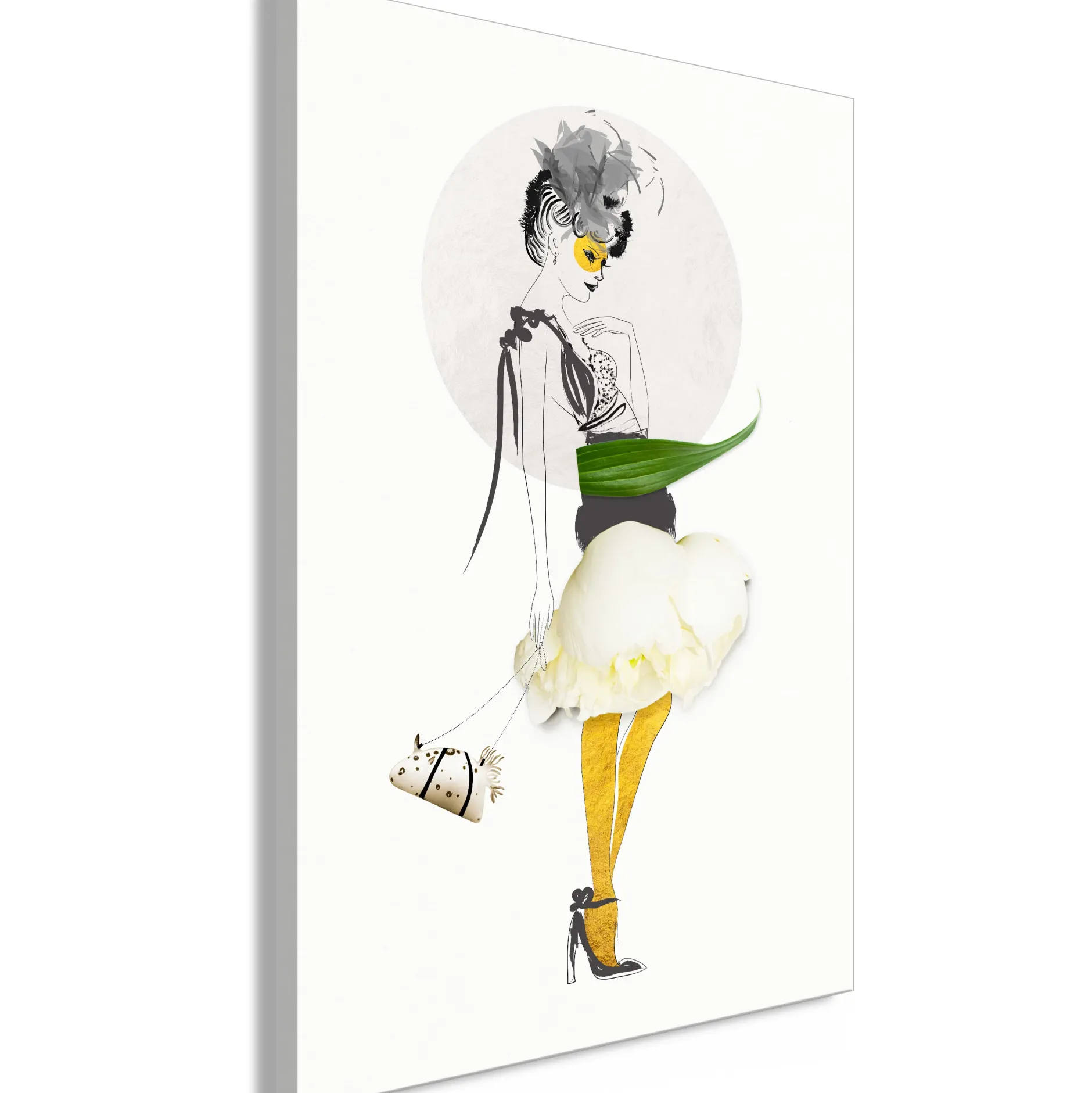 Kunstdruck auf Leinwand 'Yellow Stocking Vertical'