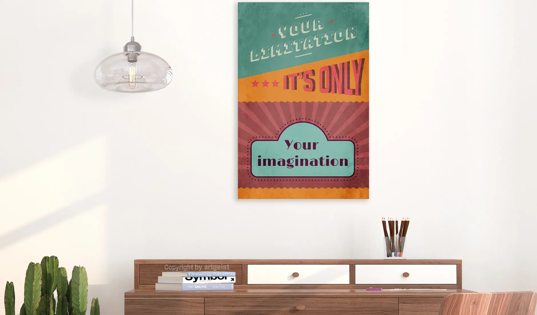 Kunstdruck auf Leinwand 'Your Limitation It's Only Your Imagination Vertical'