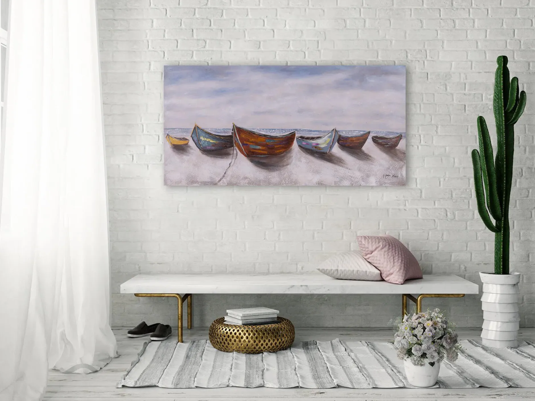 Kunstdruck 'Boote der Fischer'