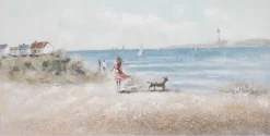 Kunstdruck 'Gassi am Strand'