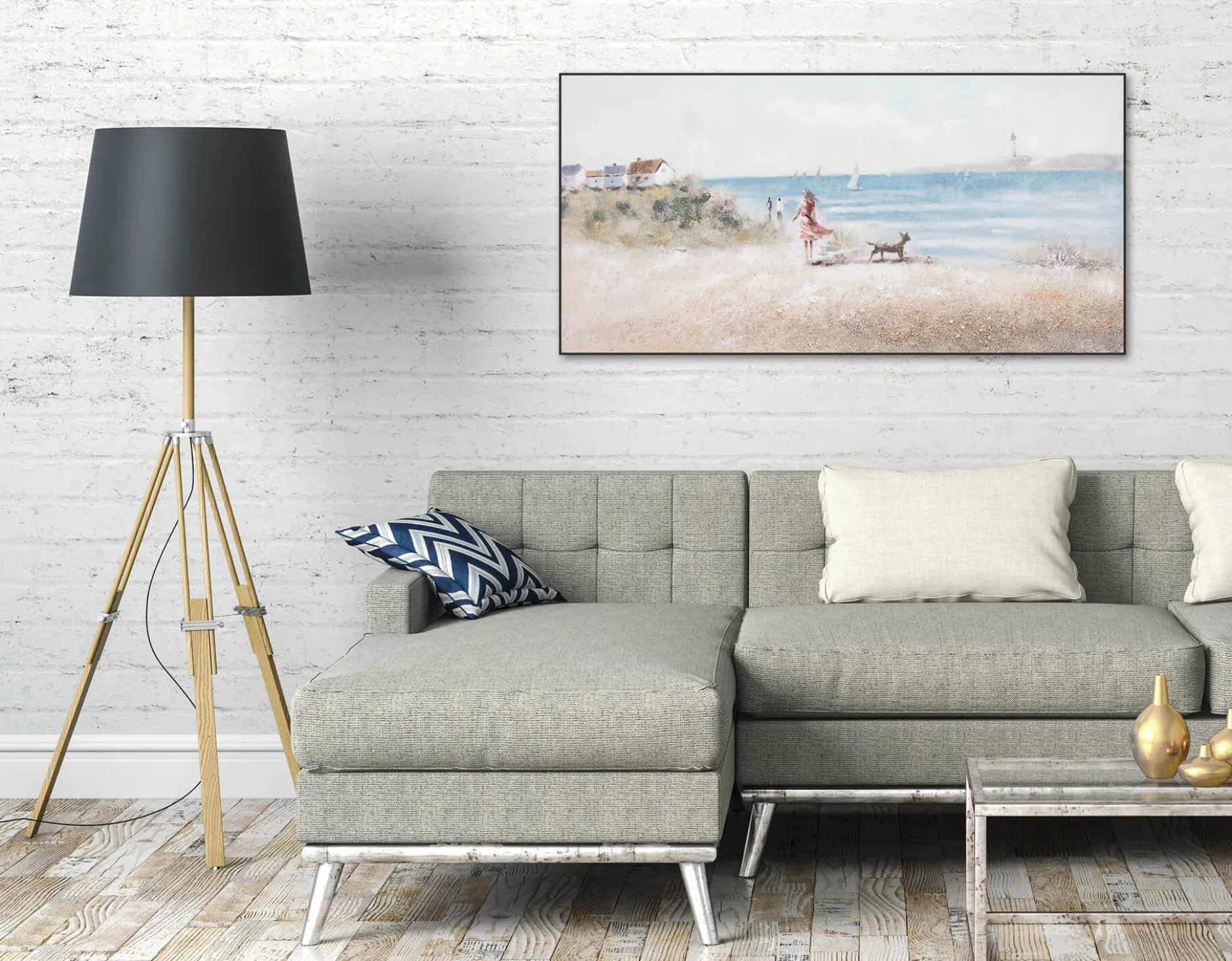 Kunstdruck 'Gassi am Strand'