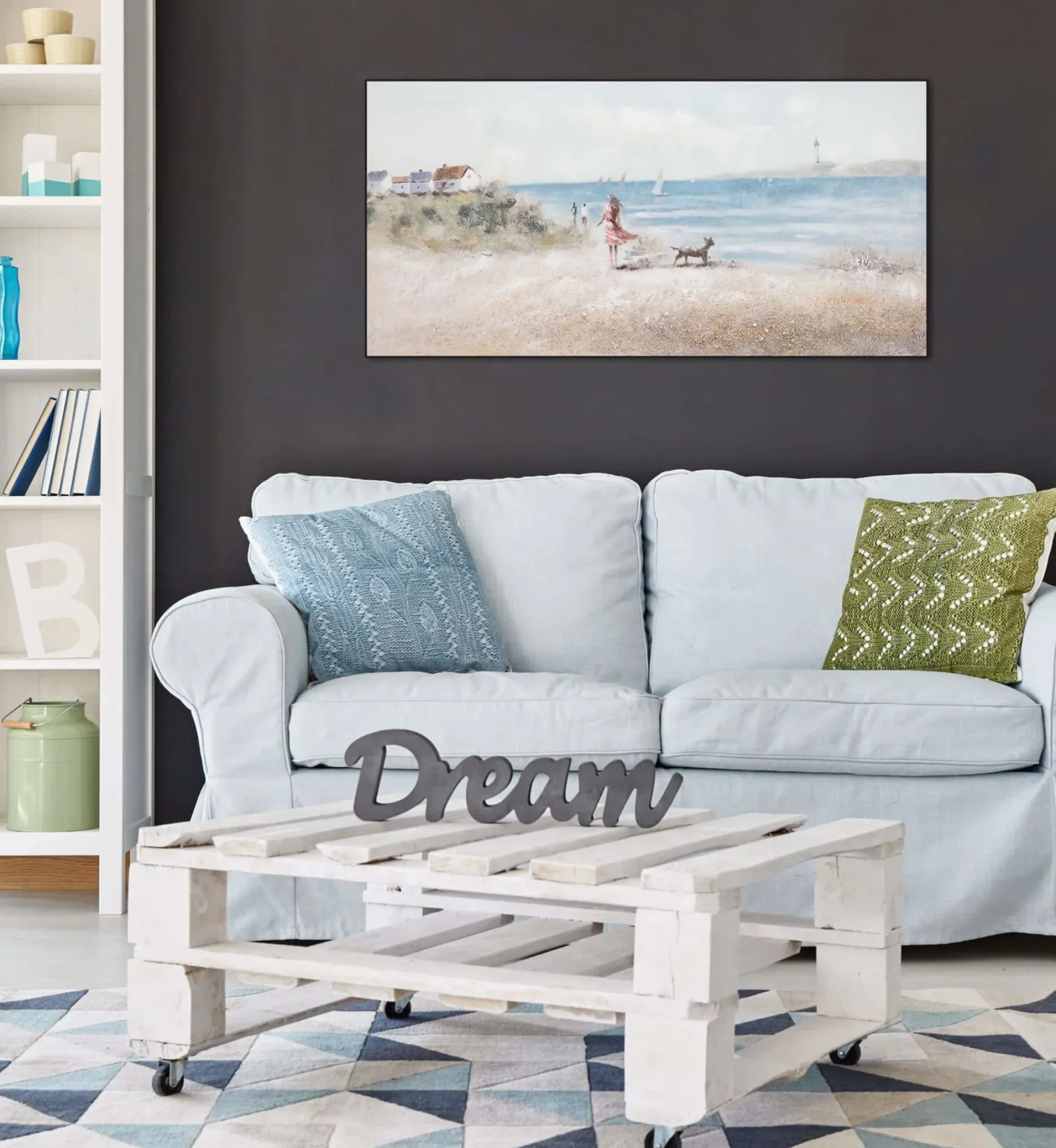 Kunstdruck 'Gassi am Strand'