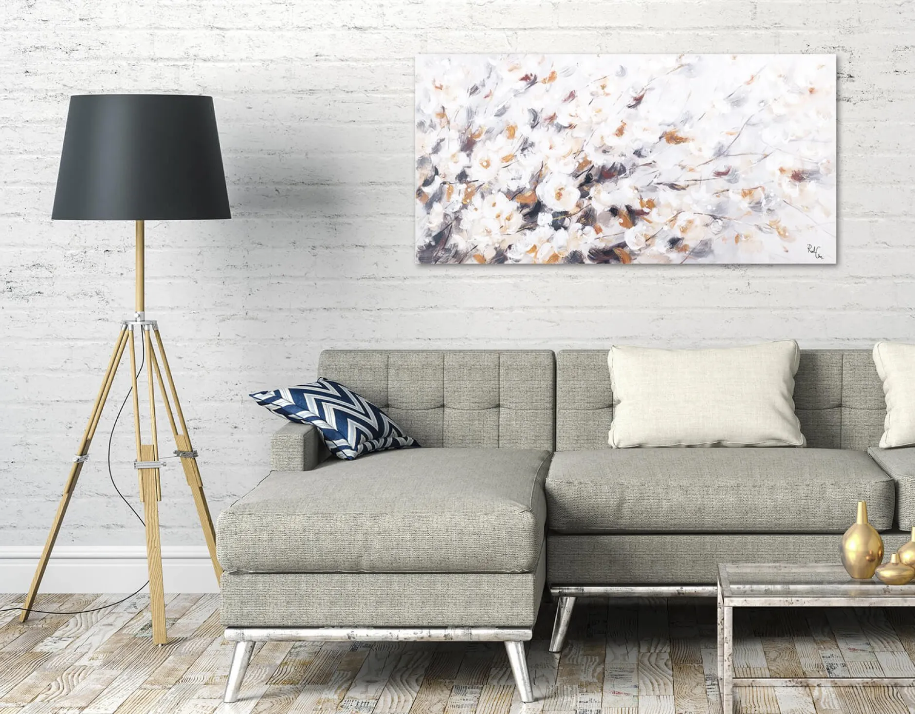 Kunstdruck 'Goldenes Blühen'