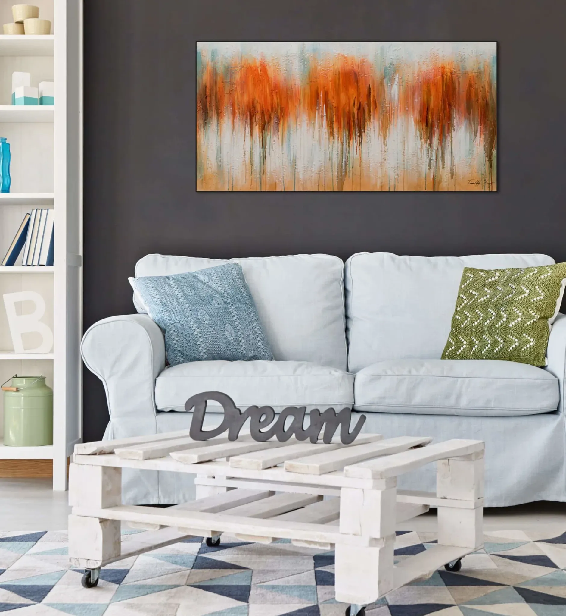 Kunstdruck 'Herbst in Orange'