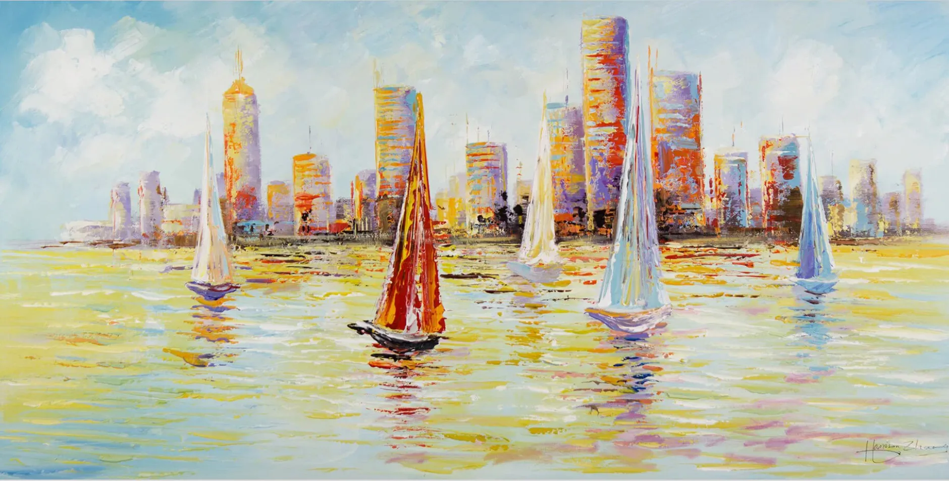 Kunstdruck 'Skyline Sailing'