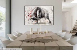 Kunstdruck 'Stier gegen Matador'
