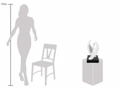 Kunststein Skulptur 'As we touched' 21x41x21cm