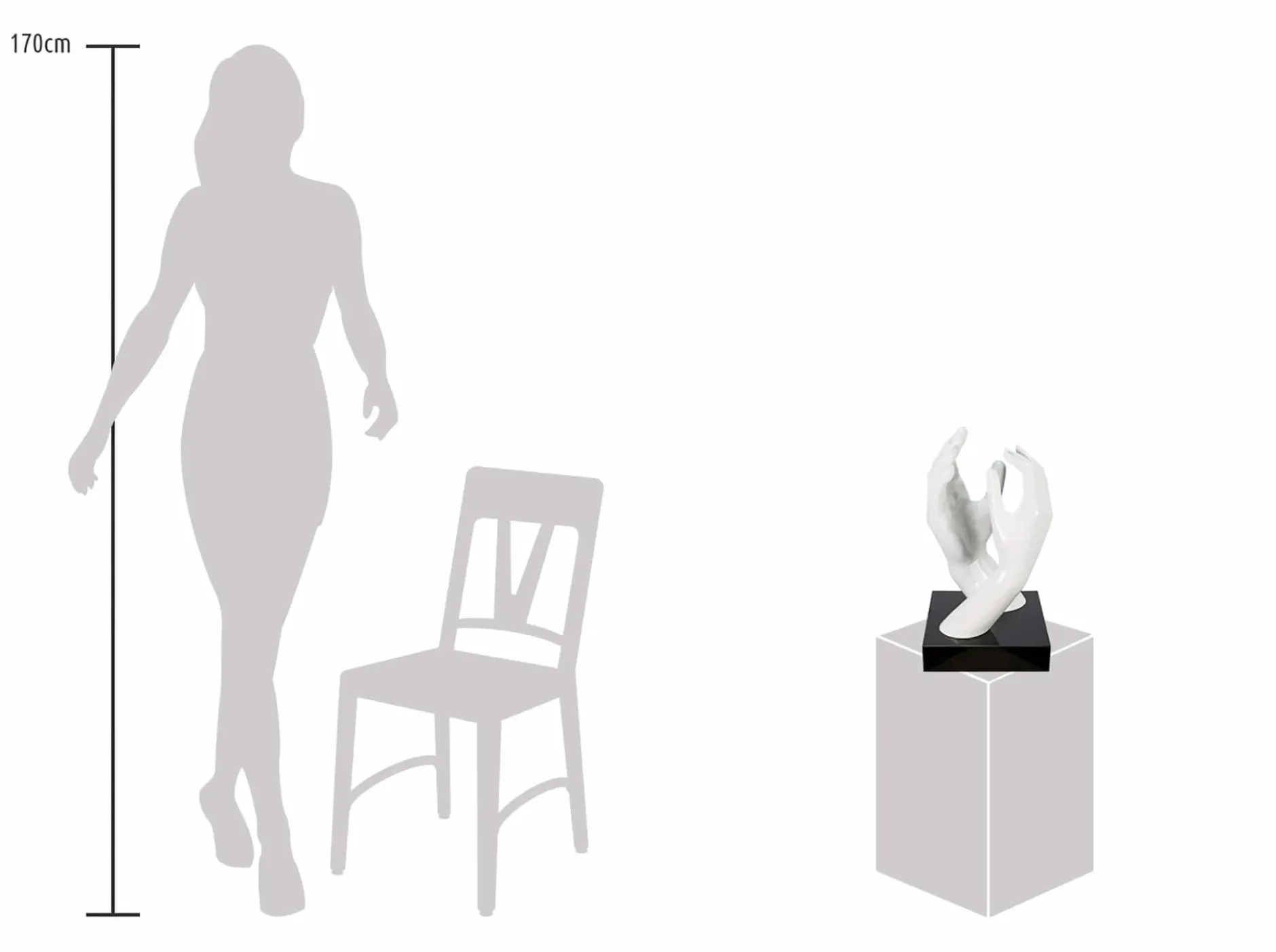 Kunststein Skulptur 'As we touched' 21x41x21cm