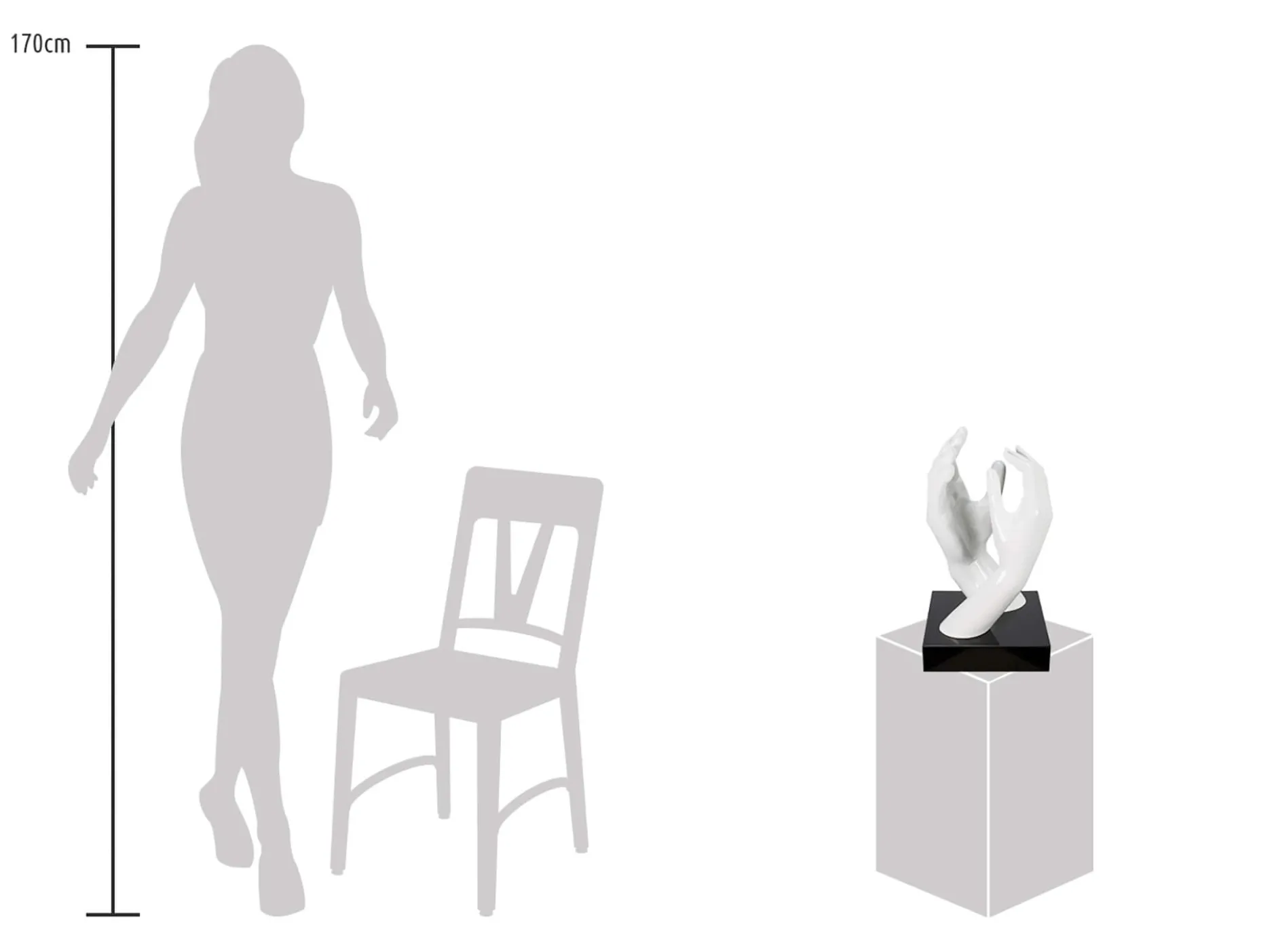 Kunststein Skulptur 'As we touched' 21x41x21cm