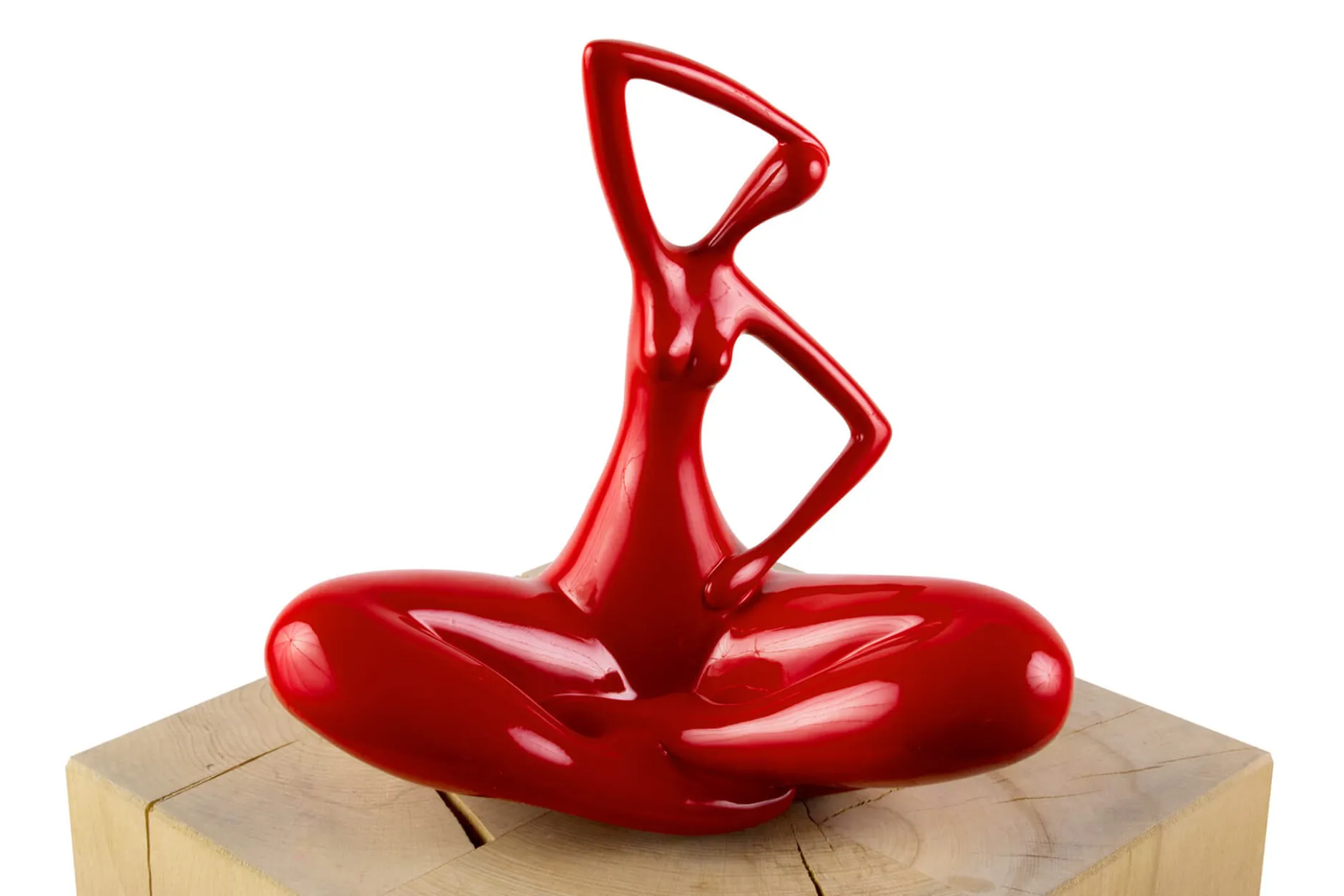 Kunststein Skulptur 'Im Schneidersitz' 25x28x13cm