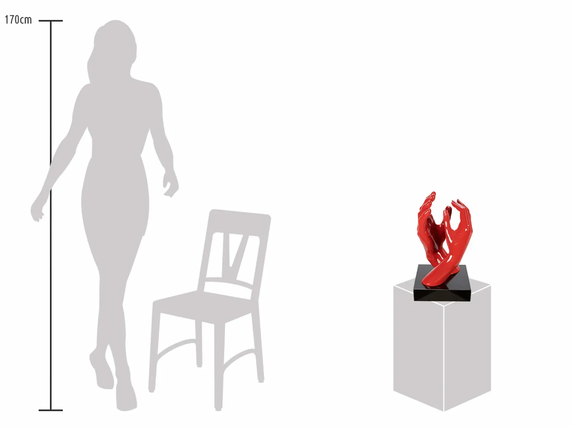 Kunststein Skulptur 'I'm there for you' 21x41x21cm