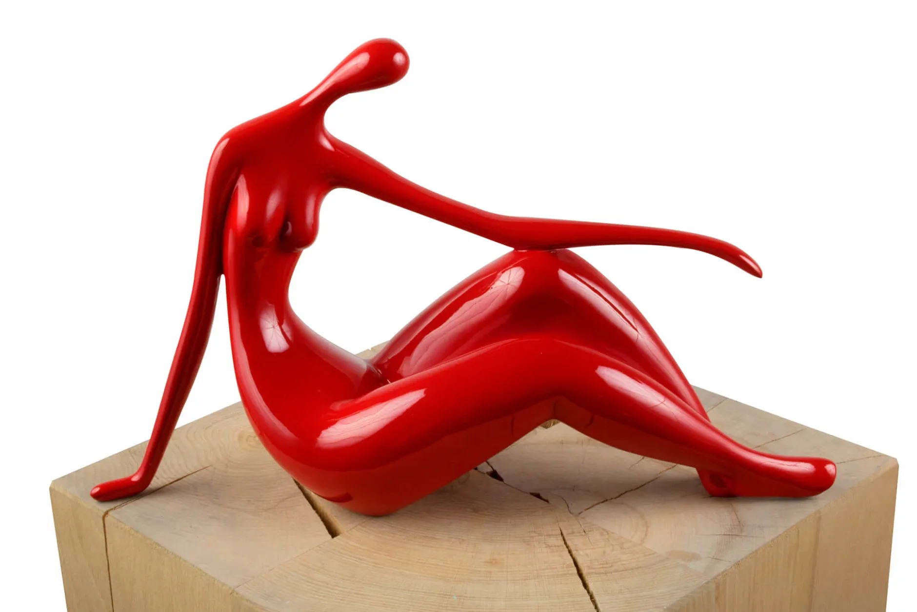 Kunststein Skulptur 'Neckische Maid' 36x22x10cm
