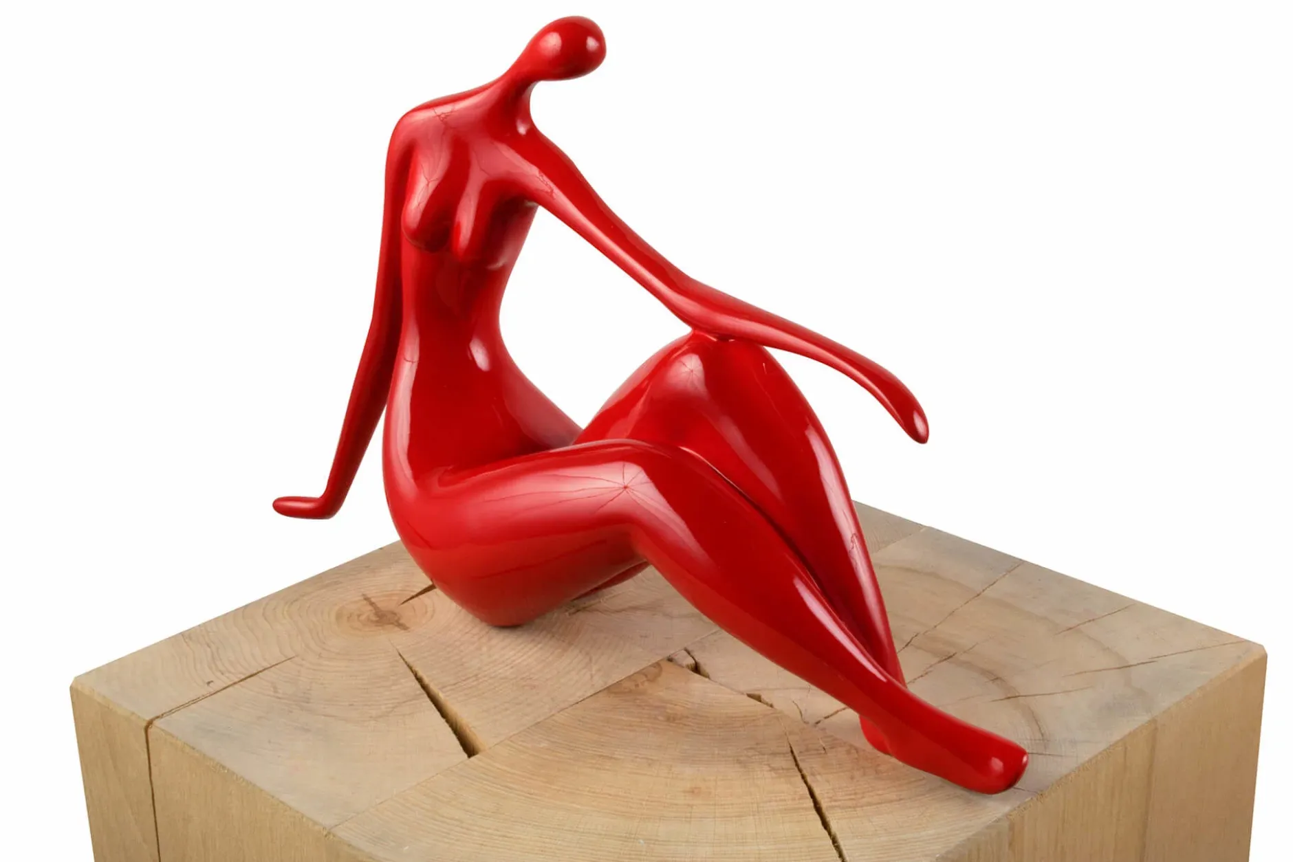 Kunststein Skulptur 'Neckische Maid' 36x22x10cm