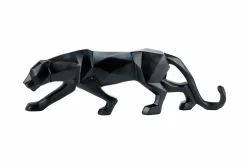 Kunststein Skulptur 'Schwarzer Panther' 48x15x11cm