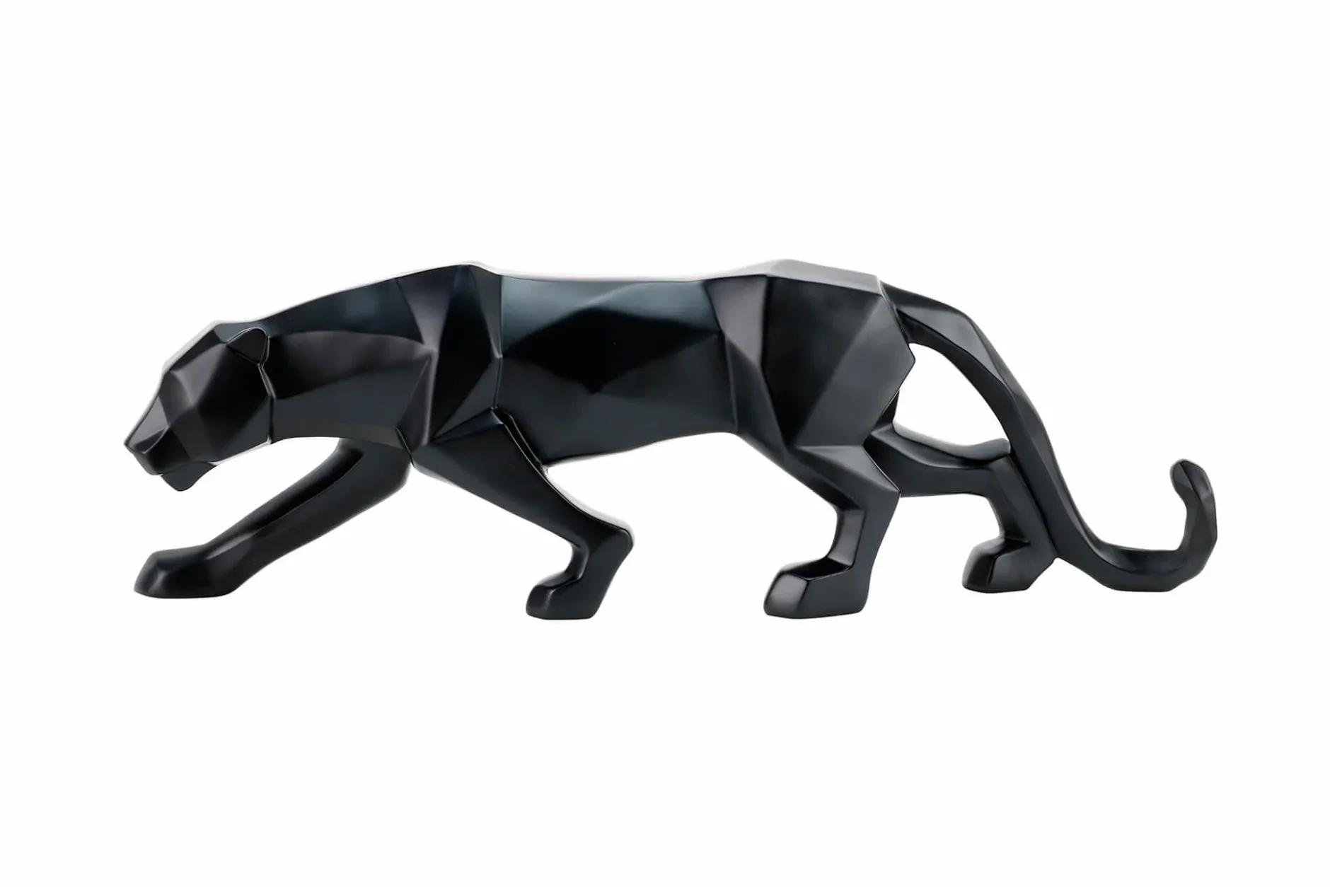 Kunststein Skulptur 'Schwarzer Panther' 48x15x11cm