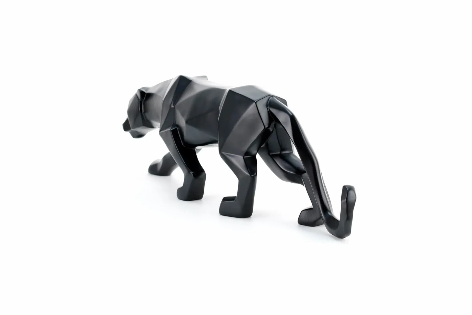 Kunststein Skulptur 'Schwarzer Panther' 48x15x11cm